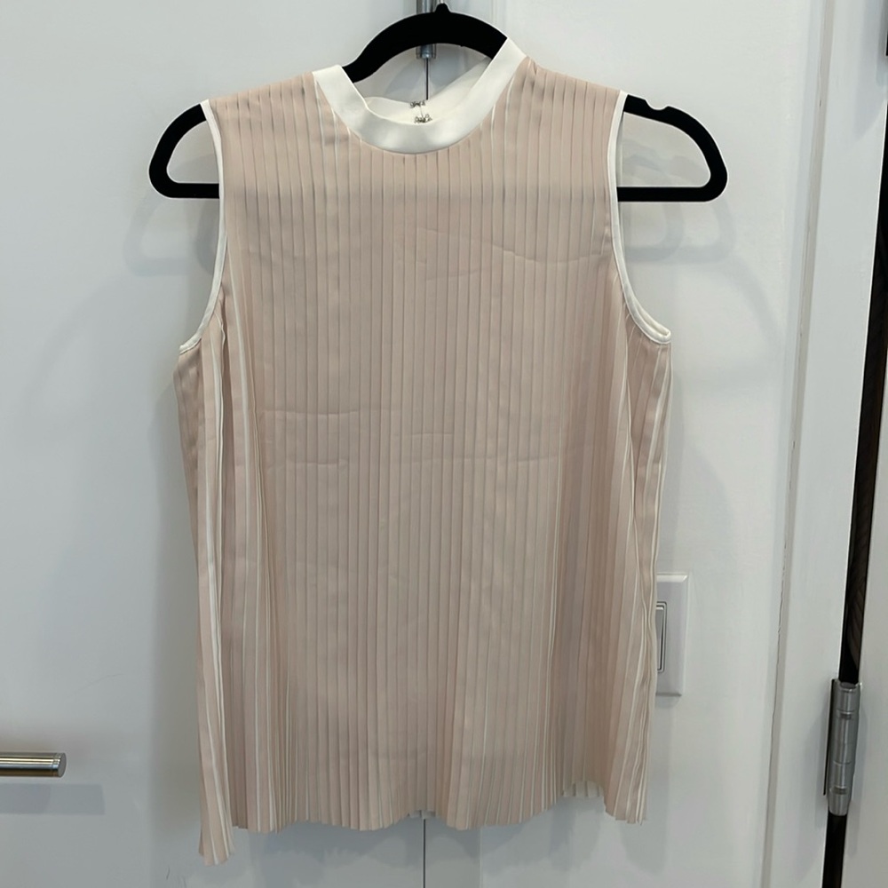 Cos pleated top beige and cream size 4
